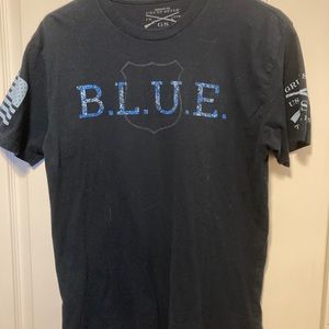 Grunt style support the blue shirt